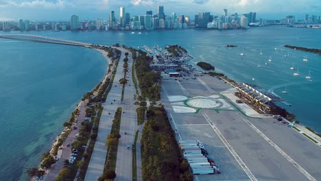 Aerial-view-of-scenic-landscape-at-famous-Biscayne-bay-Miami-United-States-of-America