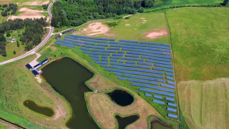 Solar-Panels-In-The-Solar-Power-Plant-At-Daytime-In-Trakai-Town-In-Lithuania