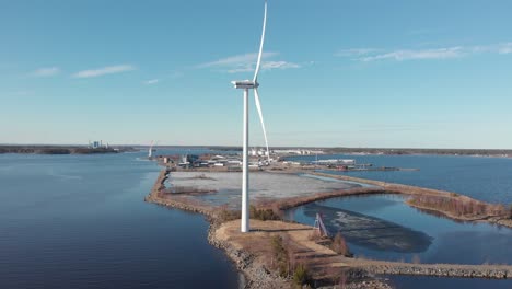 Aerial-View-Of-Wind-Turbine-At-The-Water