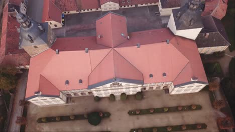 Aerial-drone-view-of-Hundisburg-Palace-and-Baroque-Garden-in-Germany
