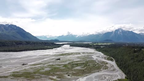 Matanuska-River-aerial-video.--Palmer,-Alaska