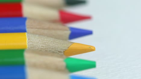Coloring-Pencils-On-A-White-Background---macro-shot