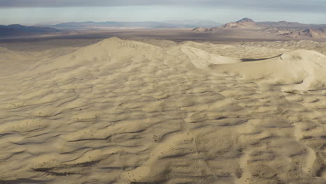 Aerial-drone-shot-of-Kelso-dunes-in-the-Mojave-desert-in-Southern-California
