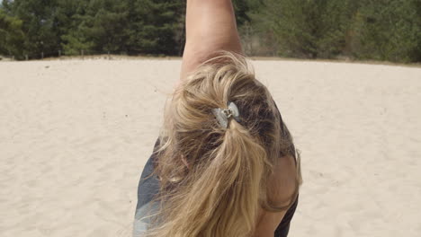 Close-up-of-woman-doing-yoga-exercise