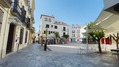 Central-square-of-Tossa-de-Mar-on-the-Costa-Brava-of-Girona-within-Spain-a-few-kilometers-from-Barcelona
