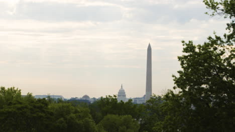 Skyline-Von-Washington-Monument-Und-Wahrzeichen-Des-Kapitols-Der-Vereinigten-Staaten