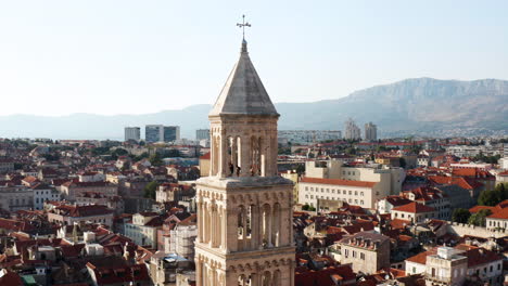 Bell-Tower-Of-Catholic-Cathedral-Of-Saint-Domnius-In-Split,-Croatia