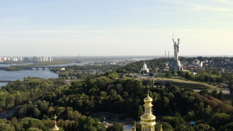 Motherland-Monument-From-Kyiv-Pechersk-Lavra-In-Pechersk,-Kiev,-Ukraine