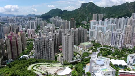 Mega-Wohngebäude-In-Der-Innenstadt-Von-Hongkong,-Luftbild
