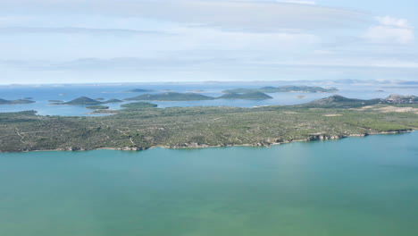 Aerial-View-Of-Vransko-Lake-And-Landscape-In-Croatia---drone-shot
