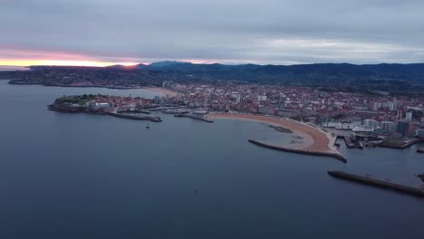 Aerial-footage-gijon-city-asturia-region-north-Spain-holiday-travel-European-destination