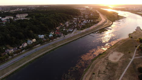 Nemunas-and-Neris-confluence-and-Marvele-district,-aerial-drone-view