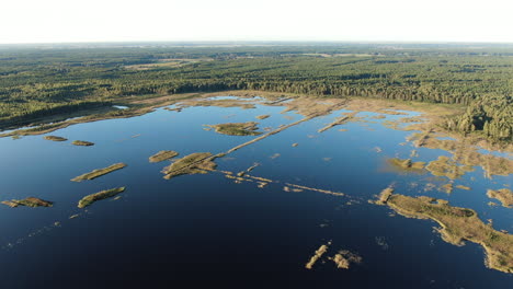 Land-of-lakes-and-islands---Lithuania,-aerial-drone-high-angle-view