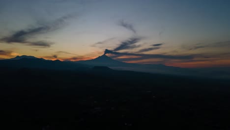 Hyperlapse-of-volcanic-ash-eruption-of-Popocatepetl-volcano-at-sunrise