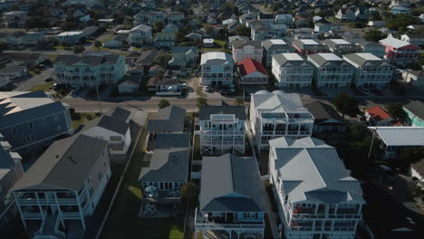 Aerial-shot-flying-over-Kure-Beach-properties-North-Carolina