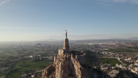 Monumental-statue-of-Christ-of-Monteagudo-in-Murcia,-Spain