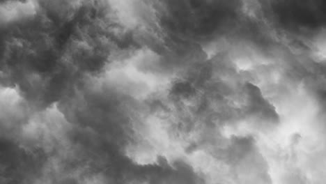 Storm-Clouds-with-Shelf-Cloud,-4K-Lightning-Hurricane