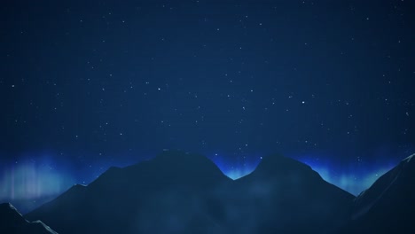 Mountains-Slow-Fly-By,-blue-Color,-CGI-Animation