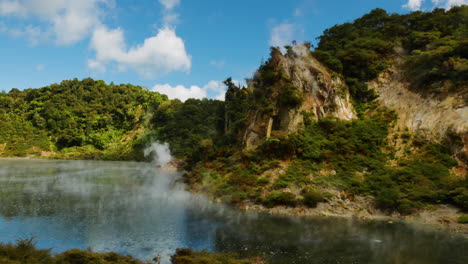 Tremendous-Scenery-of-Frying-Pan-Lake-with-steam-in-Waimangu-Volcanic-Rift-Valley-during-Summer