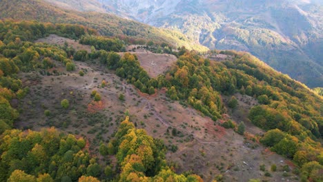 Mountain-scenery-with-meadows-and-forest-trees-in-Autumn-colors-in-the-Balkans