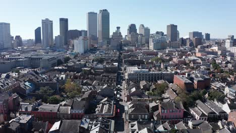 Reverse-pullback-aerial-shot-of-Bourbon-Street-during-the-day-in-the-French-Quarter-of-New-Orleans