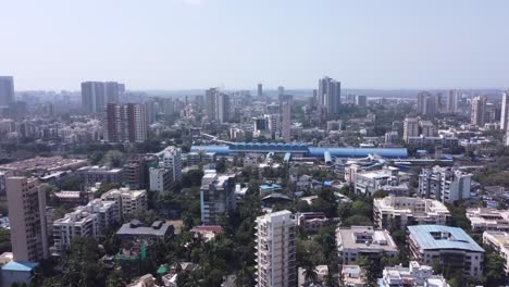 Drone-footage-of-goregaon-india-best-view-goregaon-railway-station-view-blue-roof-sunny-day