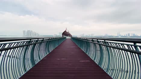 Scenic-View-At-Eagle-Point-Pier-And-Viewing-Pod-In-Sungei-Buloh-Wetland-Reserve,-Singapore