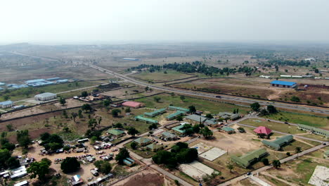 A-suburb-of-the-city-of-Keffi-in-the-Nasarawa-Stie-in-Nigeria-along-the-Keffi-Akwanga-expressway---aerial-flyover
