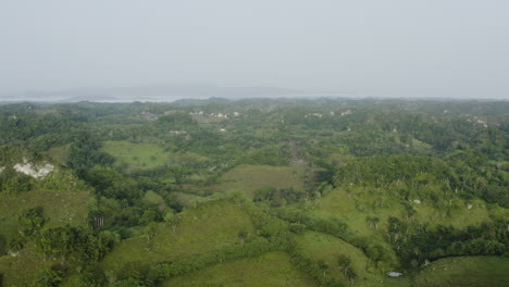 Panorama-De-Las-Colinas-De-La-Selva-Tropical-En-La-Reserva-Natural-Remota-En-El-Parque-Nacional-Los-Haitises,-República-Dominicana