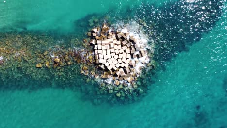 Aerial-drone-view-of-a-breakwater