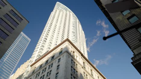 Tall-Neoclassical-Skyscraper-Residential-Condo-and-Hotel-Building-in-Downtown-Urban-Setting