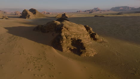 Daylight-Over-Red-Sand-Dune-And-Sandstone-Mountains-In-Wadi-Rum-Desert-In-Jordan