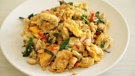 stir-fried-egg-with-Thai-basil-and-chilli---Asian-food-style