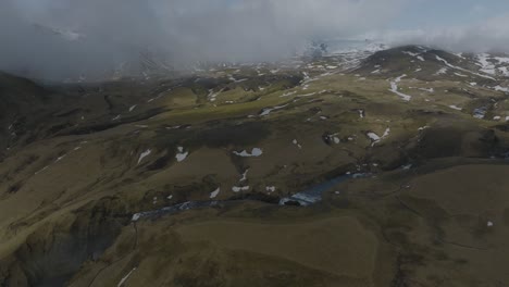 Beautiful-Terrain-of-the-South-Iceland-Wilderness---Aerial-Landscape-View