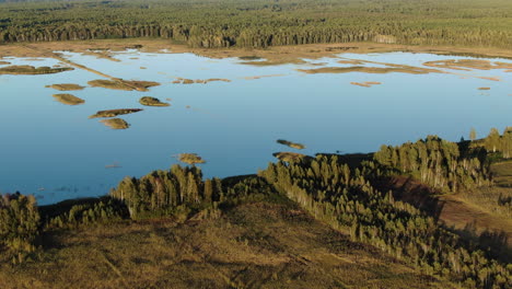 Naturlandschaft-Litauens-Mit-Wald,-Wiesen-Und-Seen,-Luftfliege-Nach-Vorne