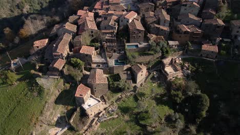 Aerial-view-of-typical-schist-village-Talasnal,-in-Portugal