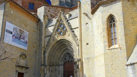 Kathedrale-Von-Santa-Maria-Die-Hauptfassade-Außen-In-Morella,-Castellon-Spanien