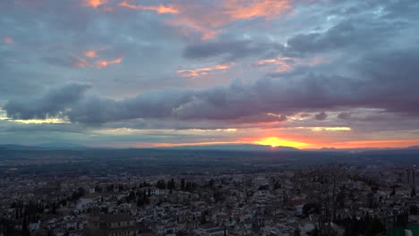 Incredible-sunset-view-over-Granada-cityscape-at-sunset-with-colorful-clouds
