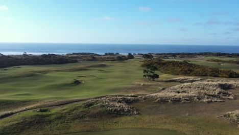 Drone-flyover-low-to-ground-at-Bandon-Dunes-Golf-Resort-at-the-Oregon-Coast