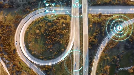 Autonomous-Self-Driving-Cars-Moving-Through-City-Highway