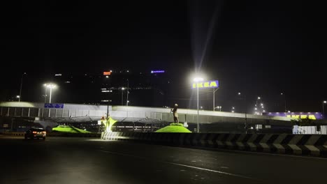 A-static-shot-of-beautiful-highway-at-night
