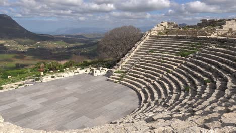Ancient-Greek-Theater-of-Segesta-during-the-sunny-day-in-Sicily