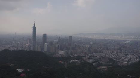 Wide-angle-panning-shot-of-Taipei-city-center