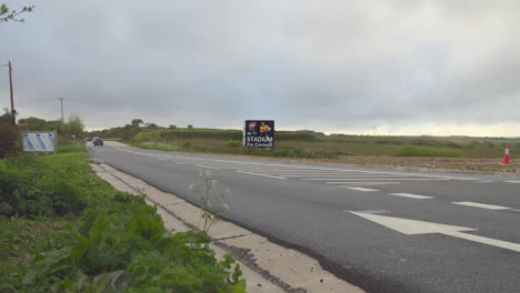 Stadium-for-Cornwall-Signage-Advertises-Development-for-Cornish-County-Sport-Venue,Truro,-Timelapse-Zoom-in-shot