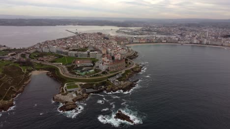 Luftaufnahme-Von-Coruna-Galicien-Nordspanien