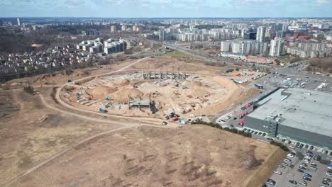 Antenne:-Reste-Des-Nationalstadions-In-Vilnius-Während-Der-Zerstörungsphase-Im-April