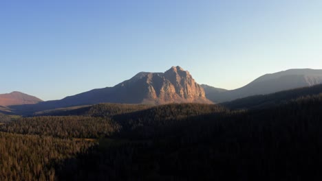 Stunning-aerial-drone-landscape-nature-dolly-out-shot-of-the-beautiful-Red-Castle-Lake-mountain-up-in-the-high-Uinta's-between-Utah-and-Wyoming-on-a-backpacking-trip-on-a-clear-summer-evening