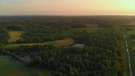 Majestic-flatlands-of-Baltic-states-in-high-angle-drone-shot
