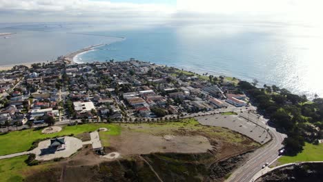 4K-Drone-San-Pedro-California-Wide-Shot-Orbit-Of-Coast