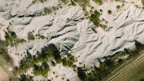 Aerial-View-Of-Marl-Dunes-In-Semi-Arid-Landscape-Of-Istrian-Desert-Near-Groznjan-In-Istria,-Croatia
